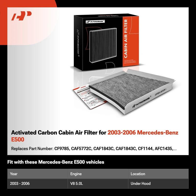 Activated Carbon Cabin Air Filter for 2003-2006 Mercedes-Benz E500