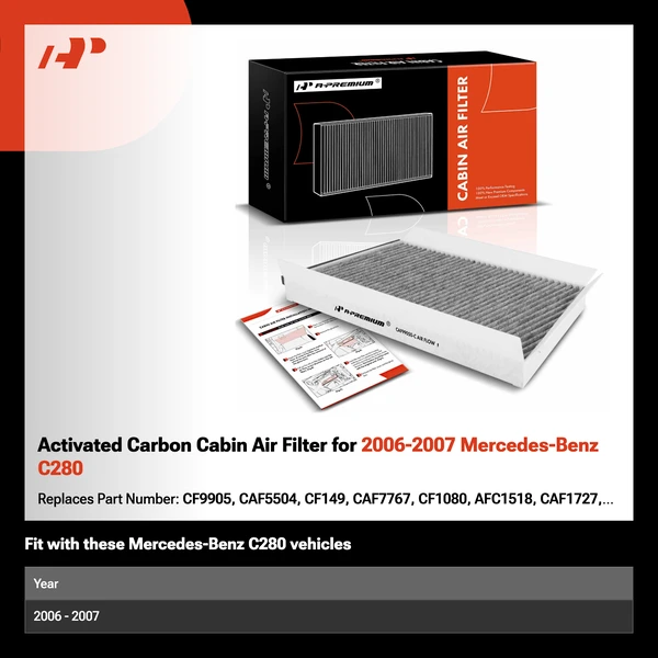 Activated Carbon Cabin Air Filter for 2006-2007 Mercedes-Benz C280