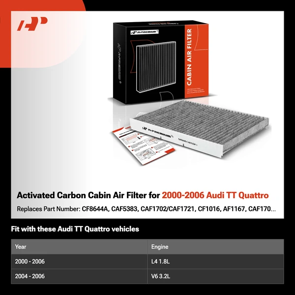 Activated Carbon Cabin Air Filter for 2000-2006 Audi TT Quattro