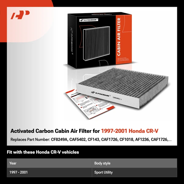 Activated Carbon Cabin Air Filter for 1997-2001 Honda CR-V