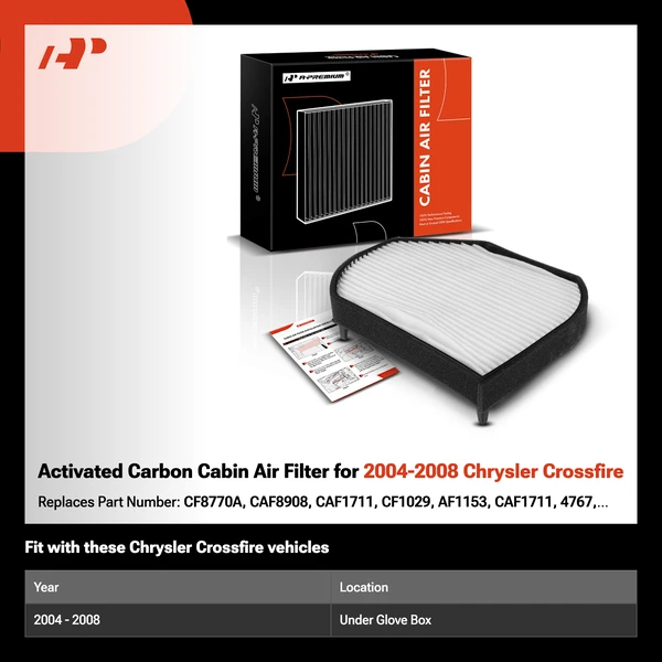 Activated Carbon Cabin Air Filter for 2004-2008 Chrysler Crossfire