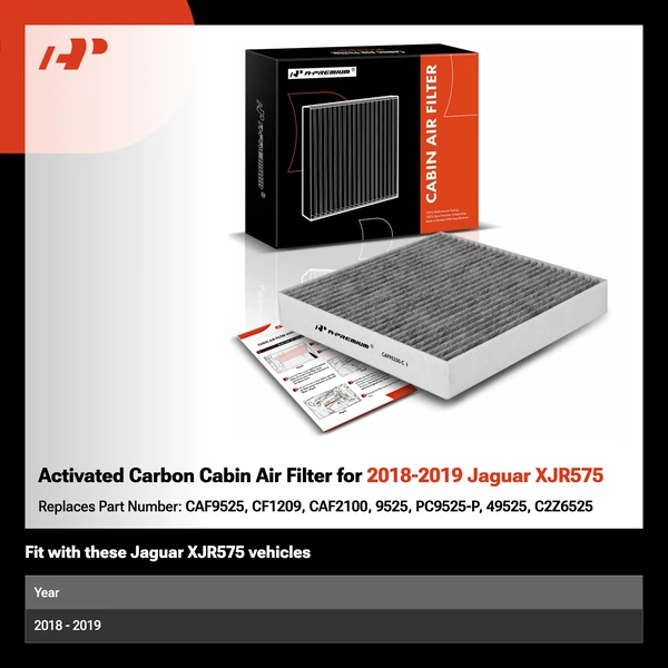 Activated Carbon Cabin Air Filter for 2018-2019 Jaguar XJR575