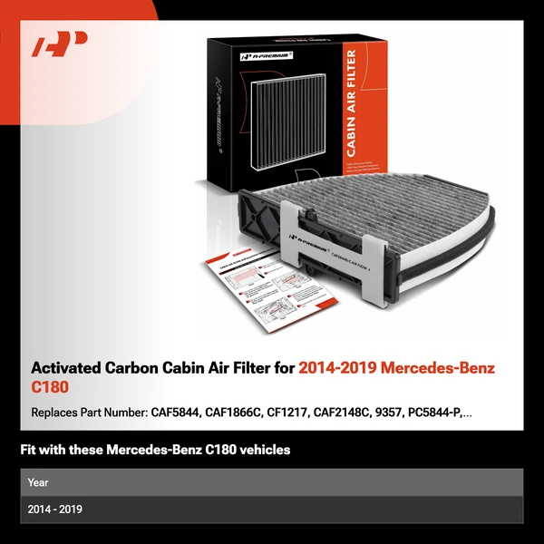 Activated Carbon Cabin Air Filter for 2014-2019 Mercedes-Benz C180