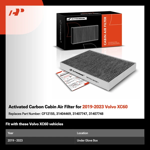 Activated Carbon Cabin Air Filter for 2019-2023 Volvo XC60