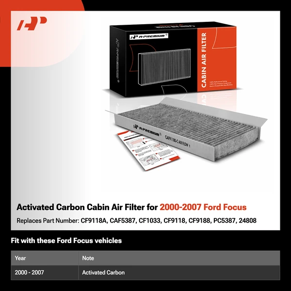 Activated Carbon Cabin Air Filter for 2000-2007 Ford Focus