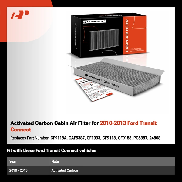 Activated Carbon Cabin Air Filter for 2010-2013 Ford Transit Connect