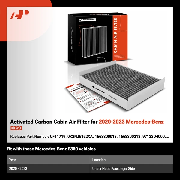 Activated Carbon Cabin Air Filter for 2020-2023 Mercedes-Benz E350