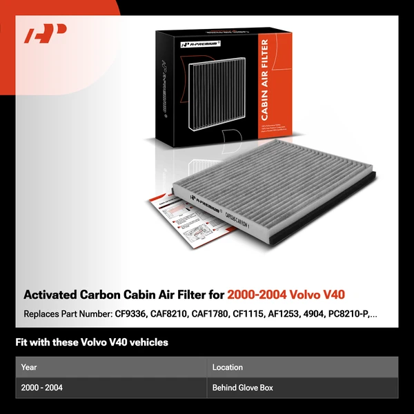 Activated Carbon Cabin Air Filter for 2000-2004 Volvo V40