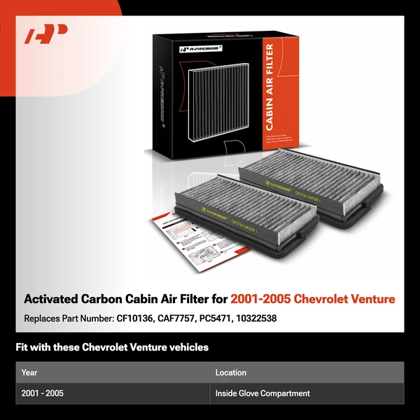 Activated Carbon Cabin Air Filter for 2001-2005 Chevrolet Venture