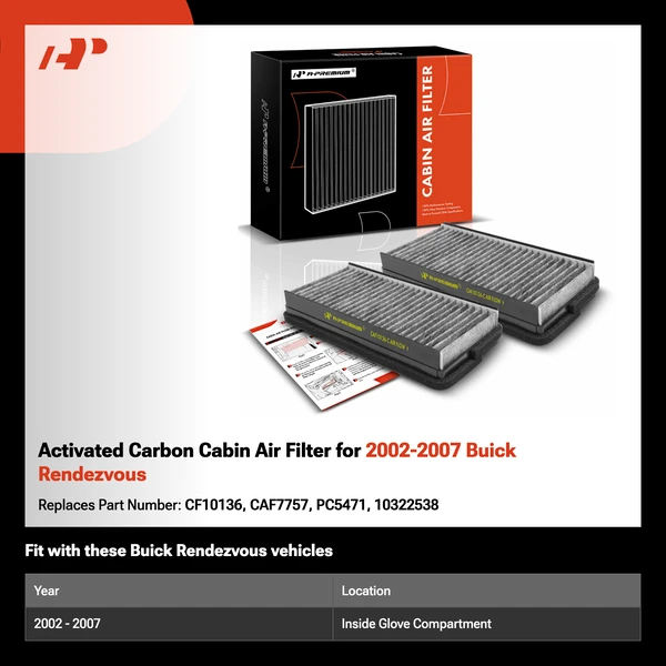 Activated Carbon Cabin Air Filter for 2002-2007 Buick Rendezvous