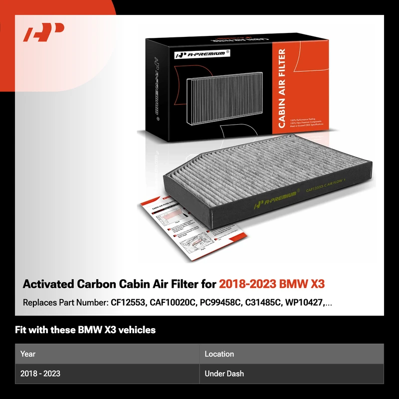 Activated Carbon Cabin Air Filter for 2018-2023 BMW X3