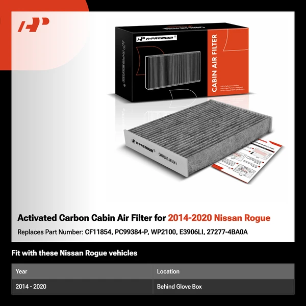 Activated Carbon Cabin Air Filter for 2014-2020 Nissan Rogue