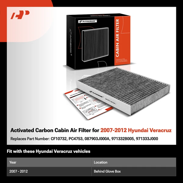 Activated Carbon Cabin Air Filter for 2007-2012 Hyundai Veracruz