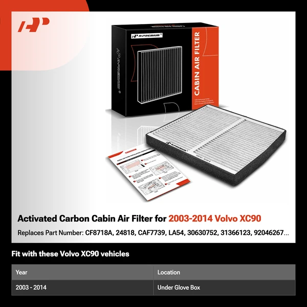 Activated Carbon Cabin Air Filter for 2003-2014 Volvo XC90