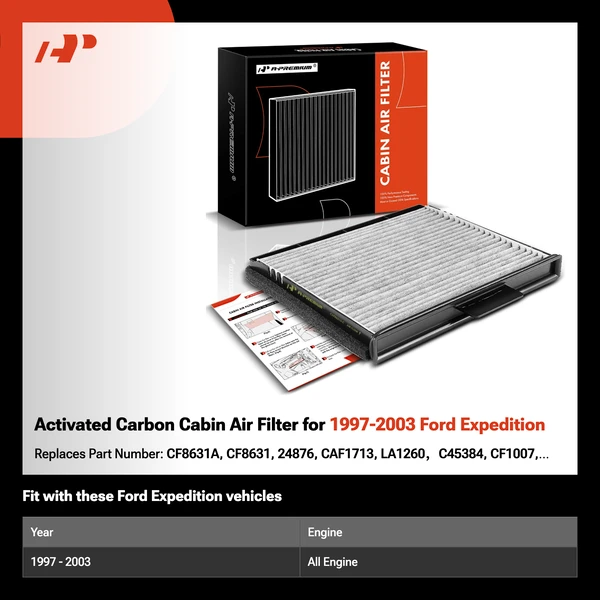 Activated Carbon Cabin Air Filter for 1997-2003 Ford Expedition