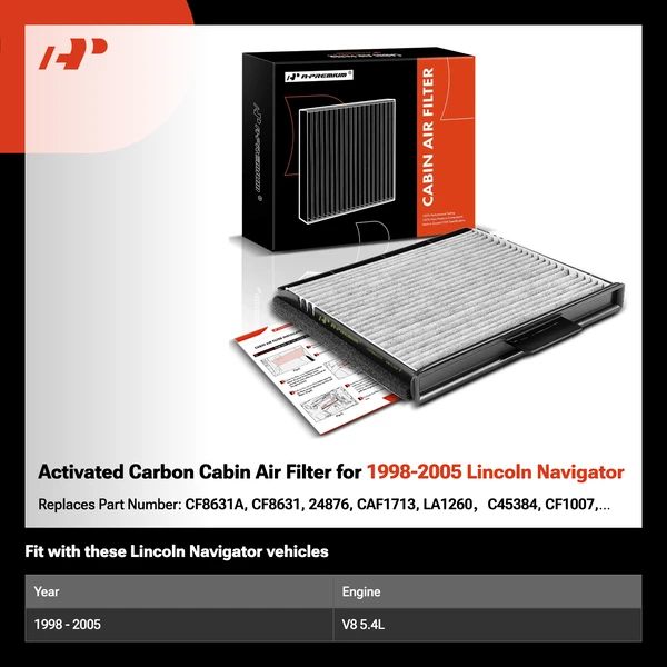 Activated Carbon Cabin Air Filter for 1998-2005 Lincoln Navigator