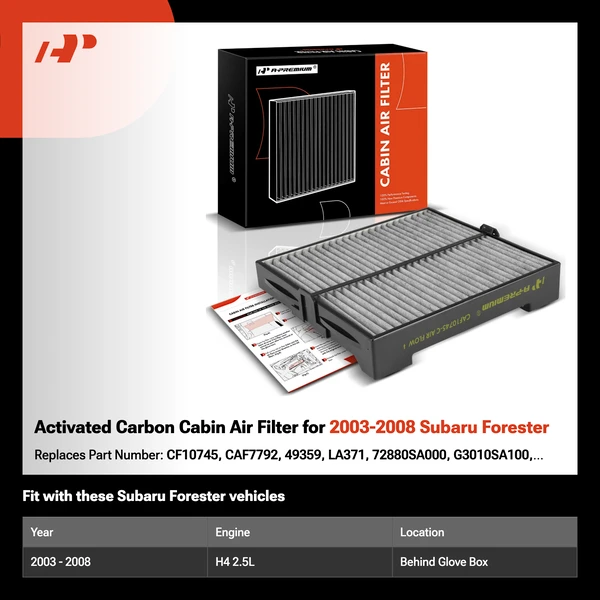 Activated Carbon Cabin Air Filter for 2003-2008 Subaru Forester