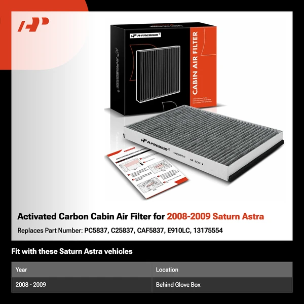Activated Carbon Cabin Air Filter for 2008-2009 Saturn Astra