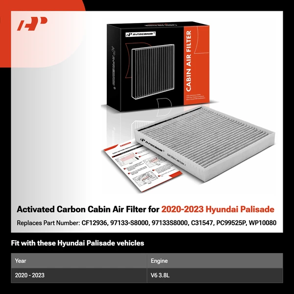 Activated Carbon Cabin Air Filter for 2020-2023 Hyundai Palisade
