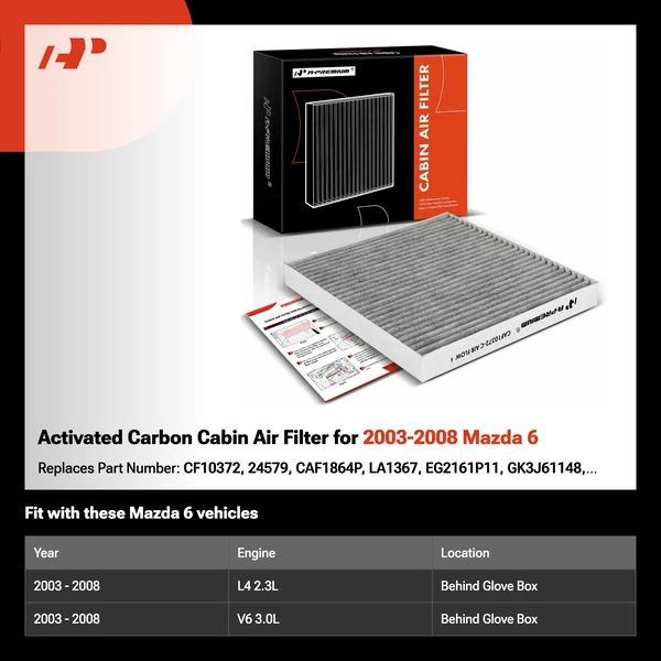 Activated Carbon Cabin Air Filter for 2003-2008 Mazda 6