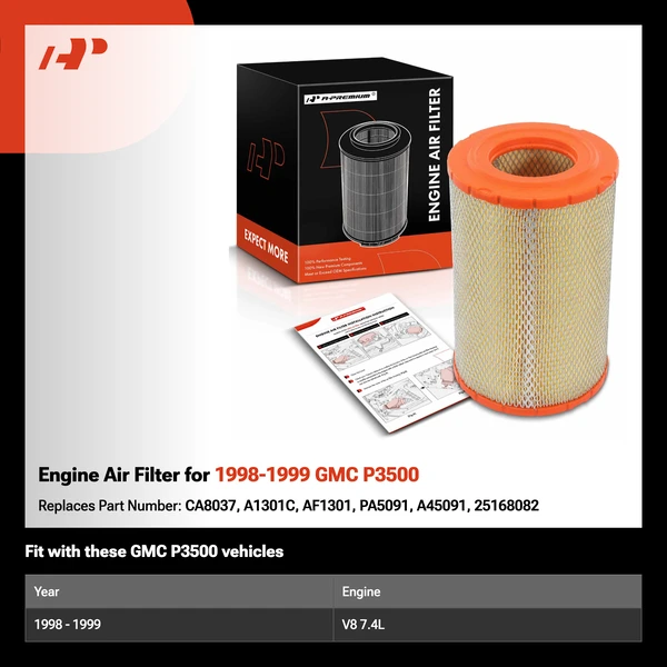 Engine Air Filter for 1998-1999 GMC P3500