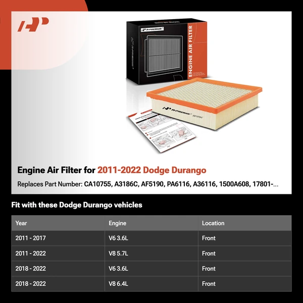 Engine Air Filter for 2011-2022 Dodge Durango