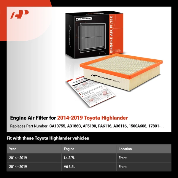 Engine Air Filter for 2014-2019 Toyota Highlander