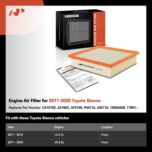 Engine Air Filter for 2011-2020 Toyota Sienna