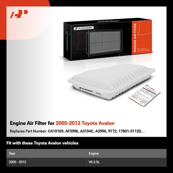 Engine Air Filter for 2005-2012 Toyota Avalon