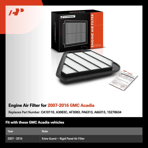 Engine Air Filter for 2007-2016 GMC Acadia