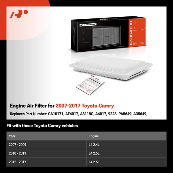 Engine Air Filter for 2007-2017 Toyota Camry