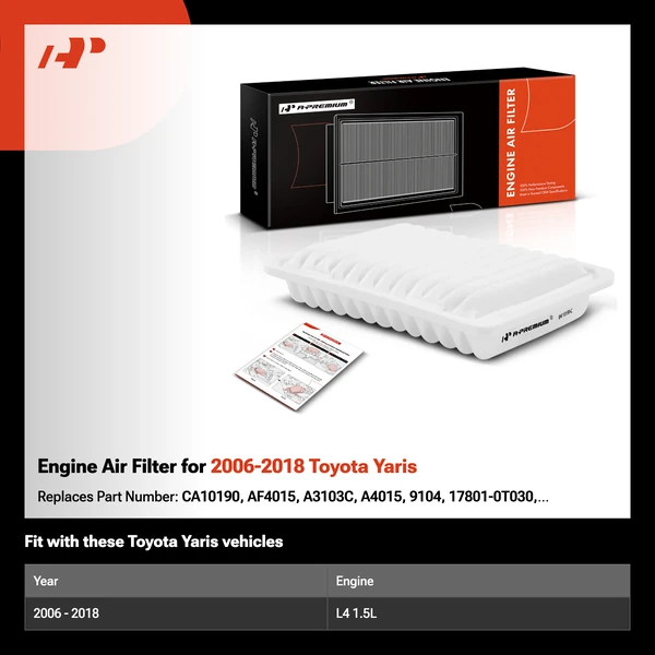 Engine Air Filter for 2006-2018 Toyota Yaris