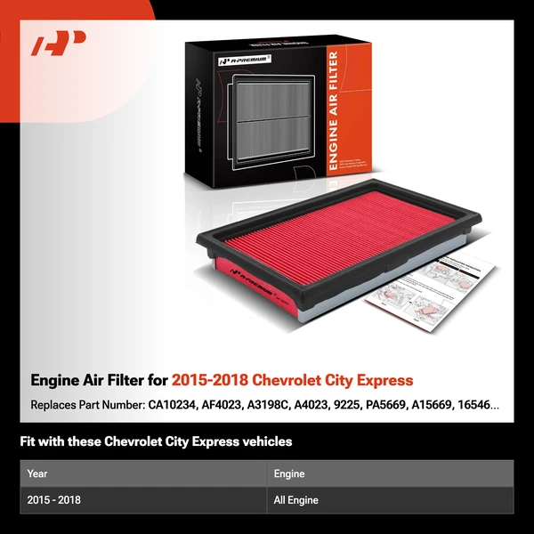 Engine Air Filter for 2015-2018 Chevrolet City Express