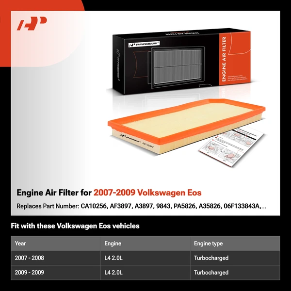 Engine Air Filter for 2007-2009 Volkswagen Eos