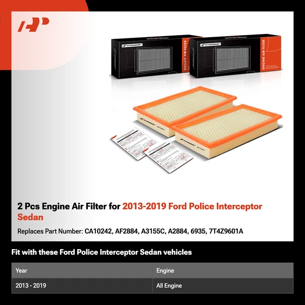2 Pcs Engine Air Filter for 2013-2019 Ford Police Interceptor Sedan