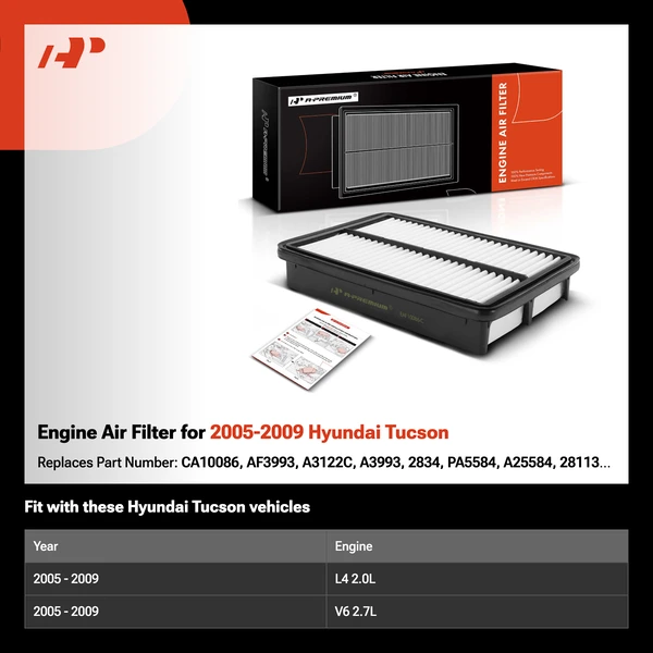 Engine Air Filter for 2005-2009 Hyundai Tucson