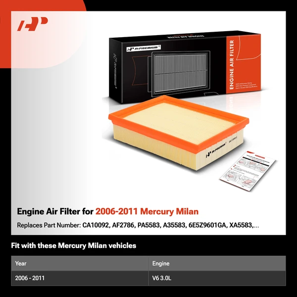 Engine Air Filter for 2006-2011 Mercury Milan