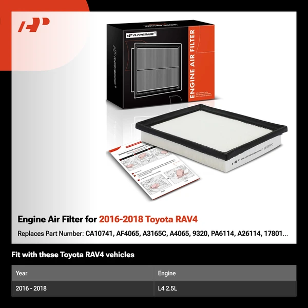 Engine Air Filter for 2016-2018 Toyota RAV4