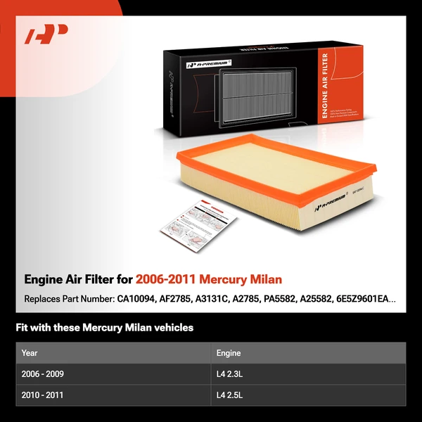 Engine Air Filter for 2006-2011 Mercury Milan