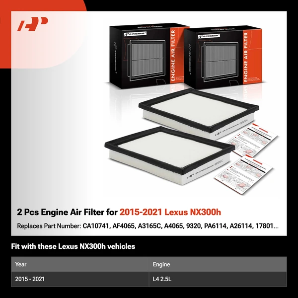 2 Pcs Engine Air Filter for 2015-2021 Lexus NX300h