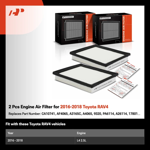 2 Pcs Engine Air Filter for 2016-2018 Toyota RAV4