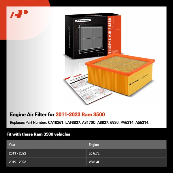 Engine Air Filter for 2011-2023 Ram 3500