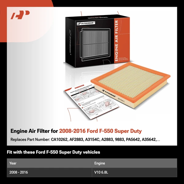 Engine Air Filter for 2008-2016 Ford F-550 Super Duty