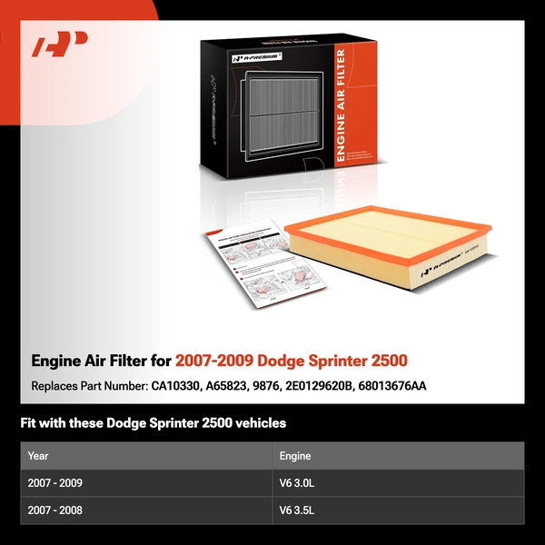 Engine Air Filter for 2007-2009 Dodge Sprinter 2500