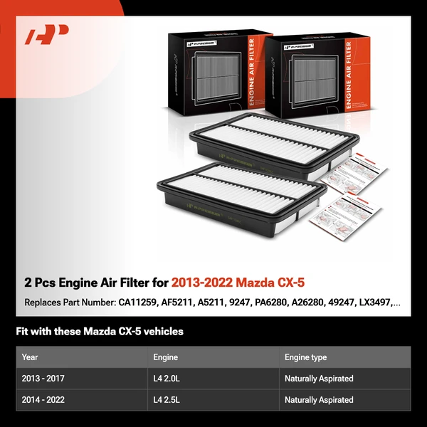 2 Pcs Engine Air Filter for 2013-2022 Mazda CX-5