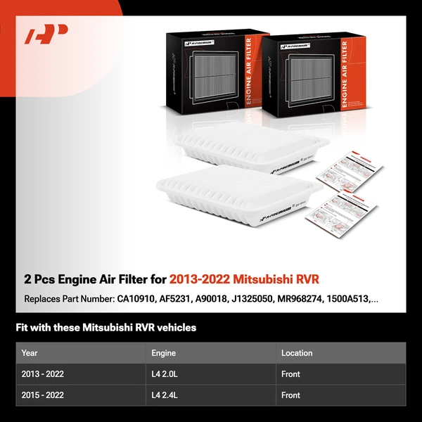 2 Pcs Engine Air Filter for 2013-2022 Mitsubishi RVR