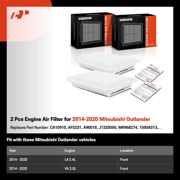 2 Pcs Engine Air Filter for 2014-2020 Mitsubishi Outlander