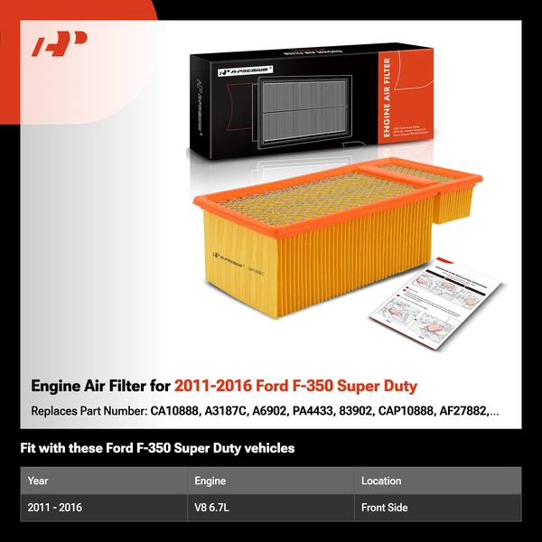 Engine Air Filter for 2011-2016 Ford F-350 Super Duty