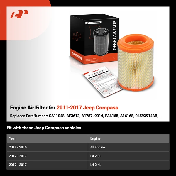 Engine Air Filter for 2011-2017 Jeep Compass