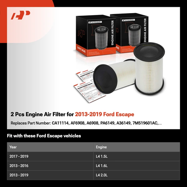 2 Pcs Engine Air Filter for 2013-2019 Ford Escape
